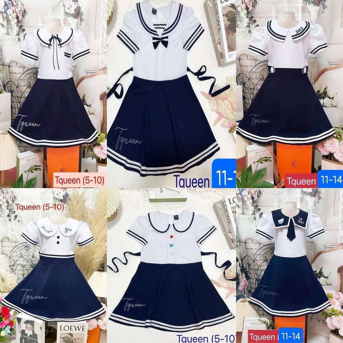 Đồng phục học sinh - Đầm đồng phục học sinh xếp ly - Xòe cấp 1 cao cấp -Danangsale