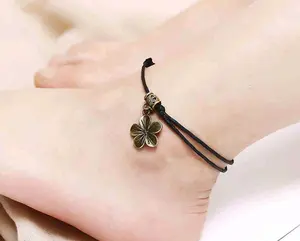 Gelang Kaki Tali Wanita Simple Cute 929134 Bunga Aksesoris Ulang tahun Harian Elegan gelangbinggel