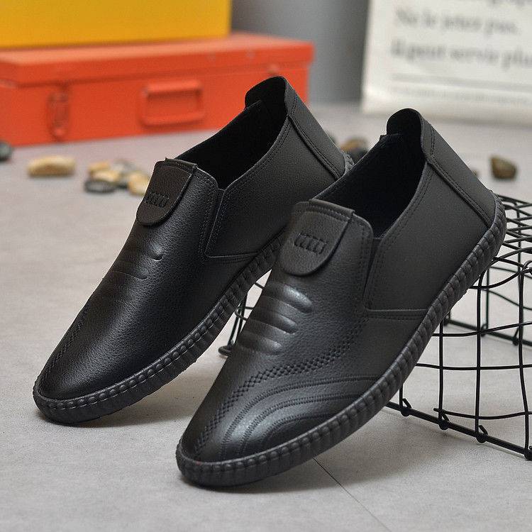 พร้อมส่งจากไทย  รองเท้าหนังผู้ชาย รองเท้าทำงานชาย รองเท้าหนังออฟฟิต รองเท้าหนังแบบสวมชาย No Heel Rou