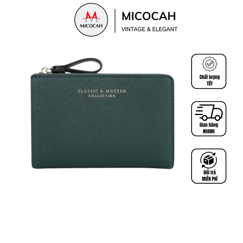 Ví Nữ Ngắn Cầm Tay Dáng Ngang Size Lỡ Đựng Tiền Nhiều Ngăn Chất Da Xước TL55 Hình Chữ Nhật Wallet