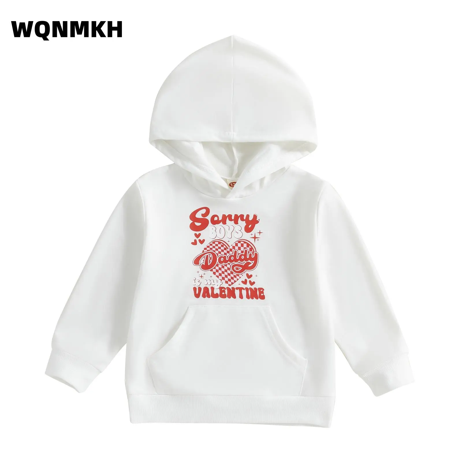 Kids Girls Hoodie, Long Sleeve Hooded Letters Heart Print Sweatshirt Pullover Clothes Valentines Day Top