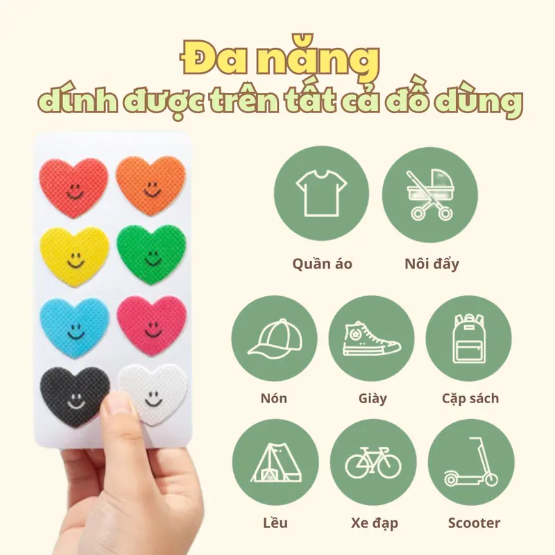 [Mua 5 tặng 1/ Mua 8 tặng 2] Set 8 sticker dán chống muỗi, côn trùng Dotori Trái tim cho Bé và Gia đình 3