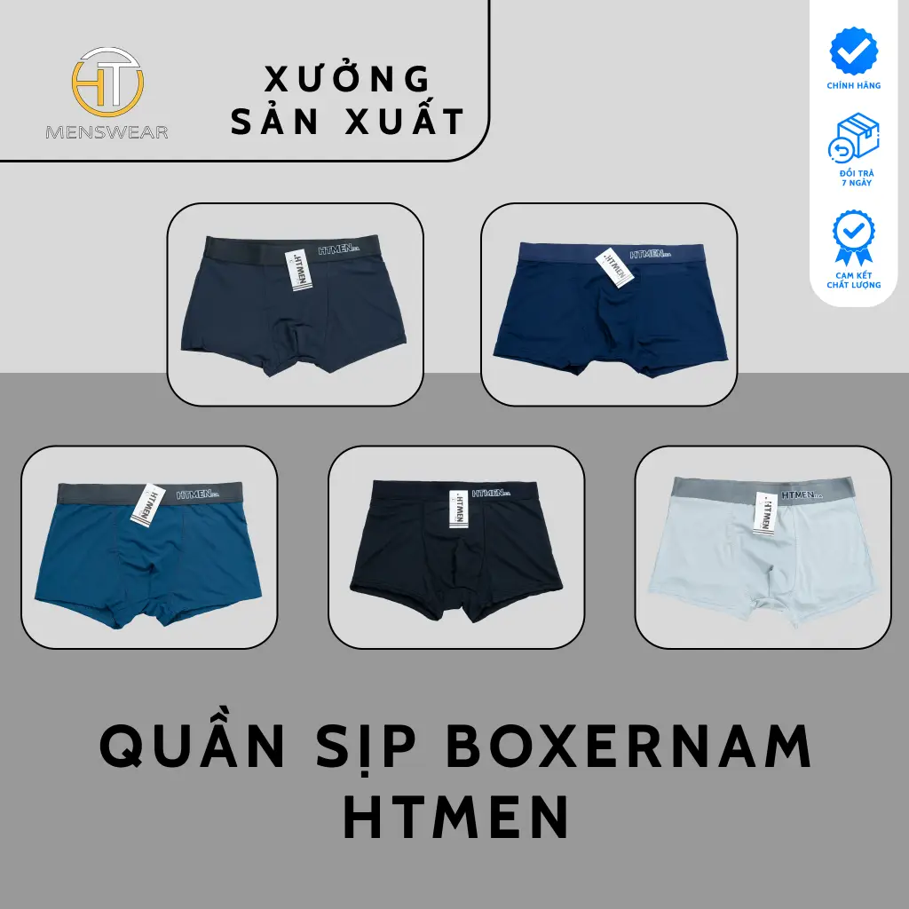 Quần sip Thun lạnh nam HTMEN co giãn, dai, thoáng mát, thấm hút mồ hôi. Thời trang nam Ht Menswear Quần Lót  Sịp Boxer