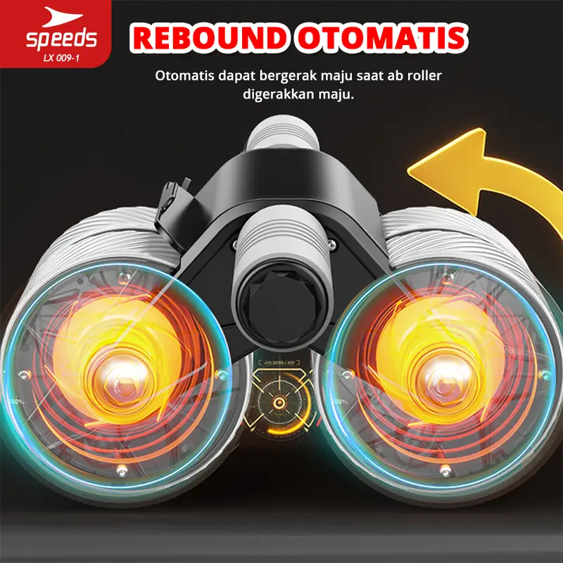 SPEEDS Ab Wheel Roller Wheels Plank Trainer 2in1  dengan Penghitung Waktu 009-1(HITAM) 6