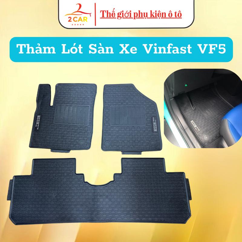  Thảm lót sàn Lót Sàn cao su dành cho xe Vinfast VF5 Herio Green  Chữ VF5  Mẫu NISSIN - Hàng đẹp không mùi không thấm nước dễ vệ sinh 