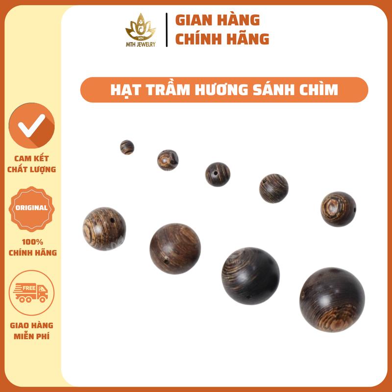 [MTH] Hạt Trầm Hương Lẻ Mộc Trầm Hương - Hạt Trầm Tốc Việt/Sánh Chìm - Đủ Size - Phụ Kiện Nữ Nam Hat Bàn Tay Charm