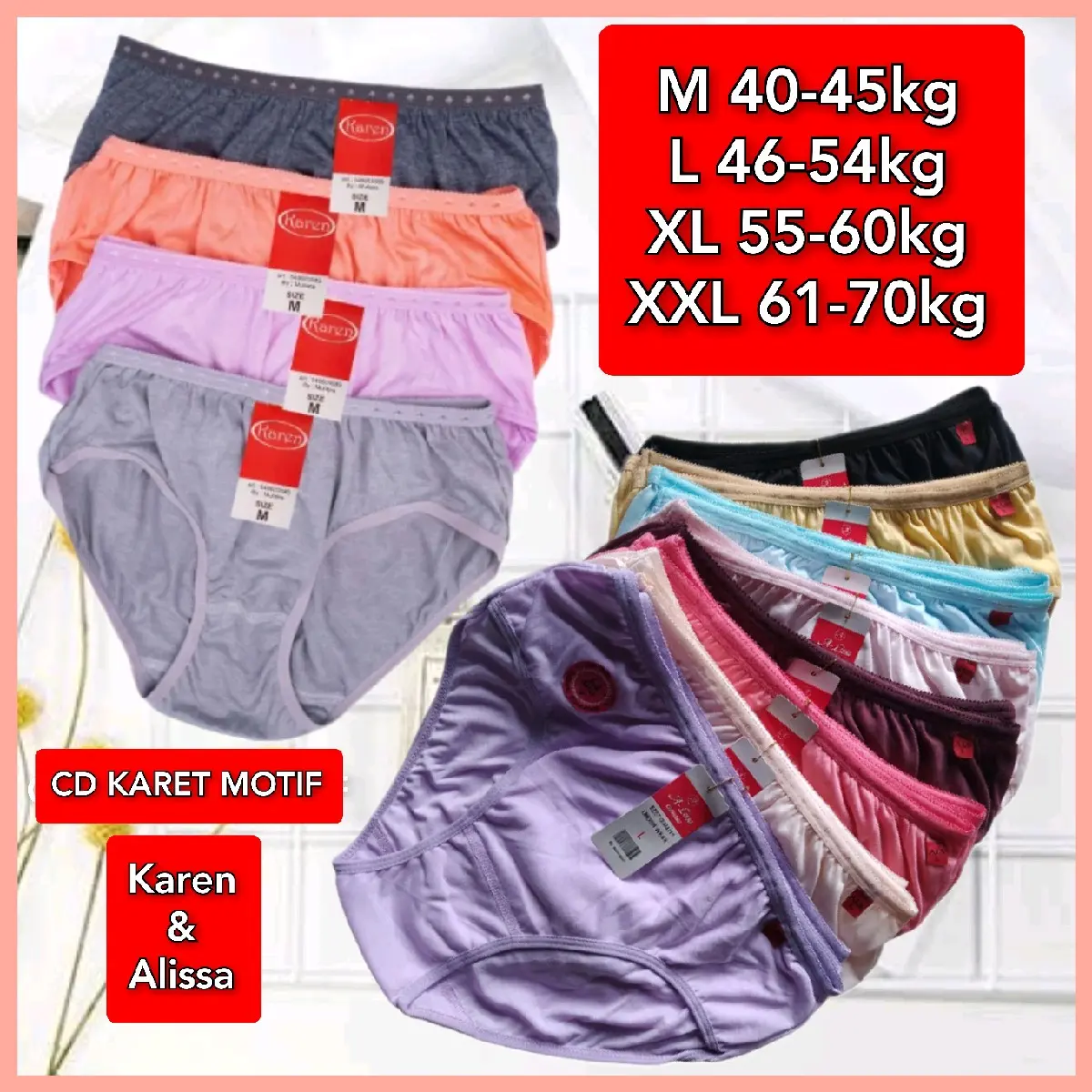 ISI 6&12 CD Alissa/Karen, Karet Pinggang Motif