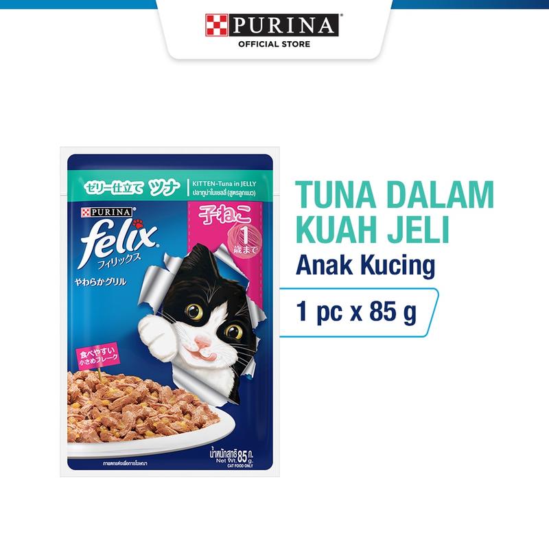 Snack Kucing PURINA FELIX Makanan Kucing Basah Kitten Tuna 85gr - Shop ...