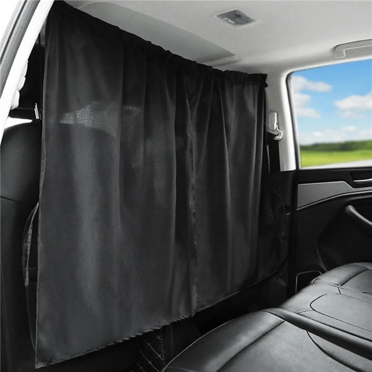 2pcs Car Isolation Curtain Partition Protection Curtain Commercial Vehicle Taxi Air Conditioning Sun Shade Privacy Curtain