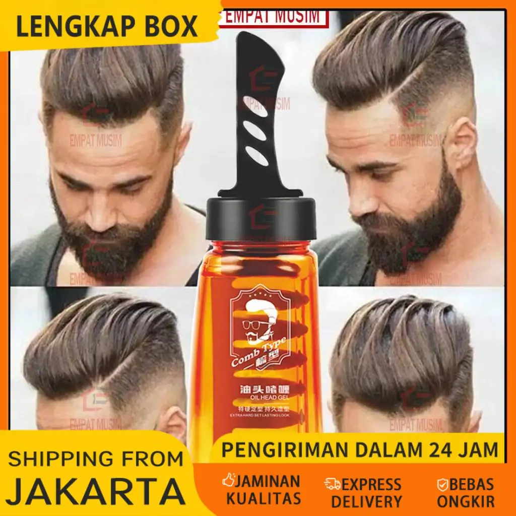 Minyak Rambut Cowok Gel Rambut Sisir Hair Gel Hair Spray Pria Styling ...