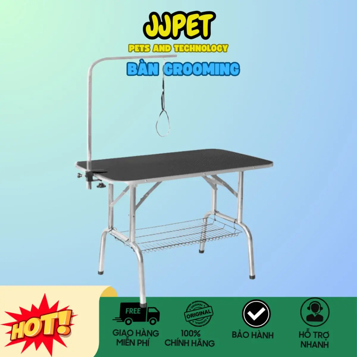 [ƯU ĐÃI] Bàn chữ nhật Grooming- Bàn cắt tỉa thú cưng- 3 Size- Mặt bàn chống trượt- Chịu tải cực tốt