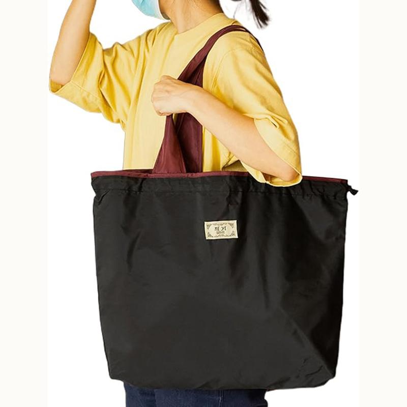 Product Introduction of Reusable Grocery Bag Large Capacity Foldable Shopping Bag With Drawstring Closure Foldable Eco-Friendly Shoulder Bag 25
