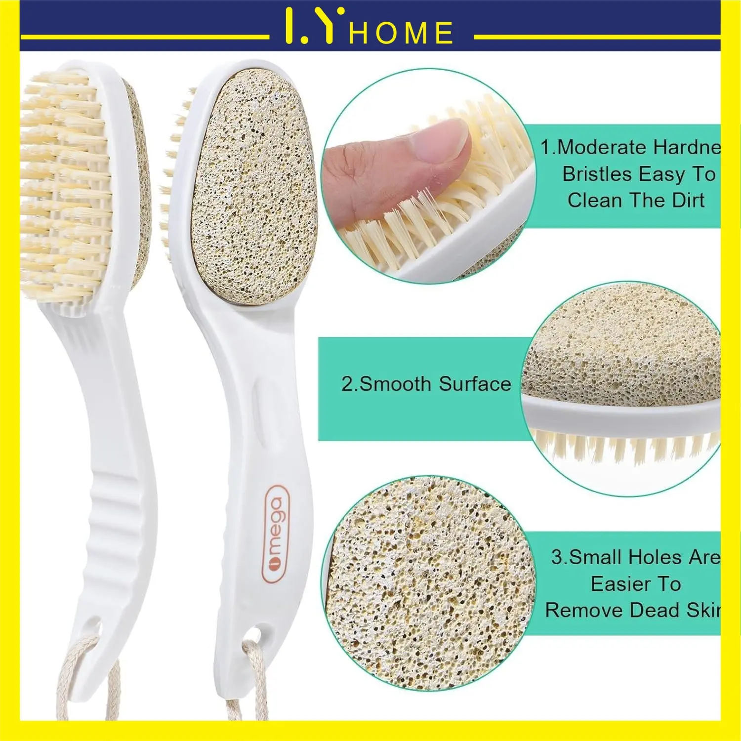 【M'sia】4 sided Foot Scrubber Foot Brush Pumice Stone Rasp File Exfoliating Pedicure Nail Tool