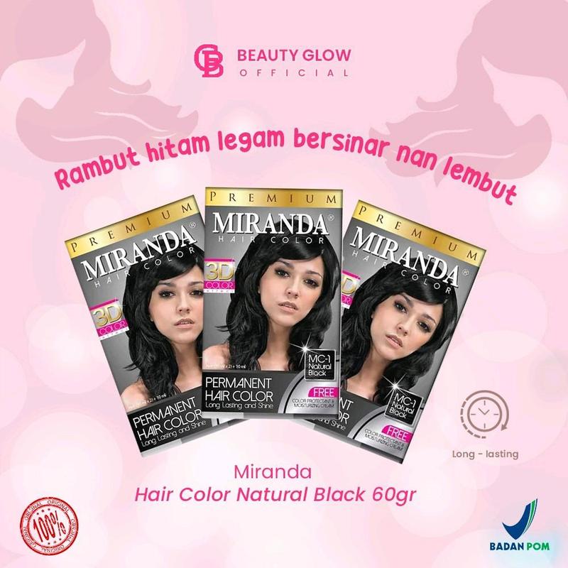 Miranda cat pewarna rambut harga murah cuci gudang Hitam Kering 3
