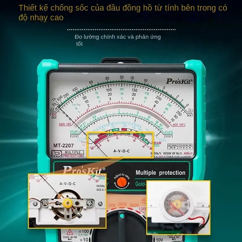 Đồng Hồ Vạn Năng Con Trỏ, Pro'skit, MT-2207, Điều Khiển Thông Minh, Chống Cháy, Bánh Răng Đầy Đủ, Chống Cháy 1