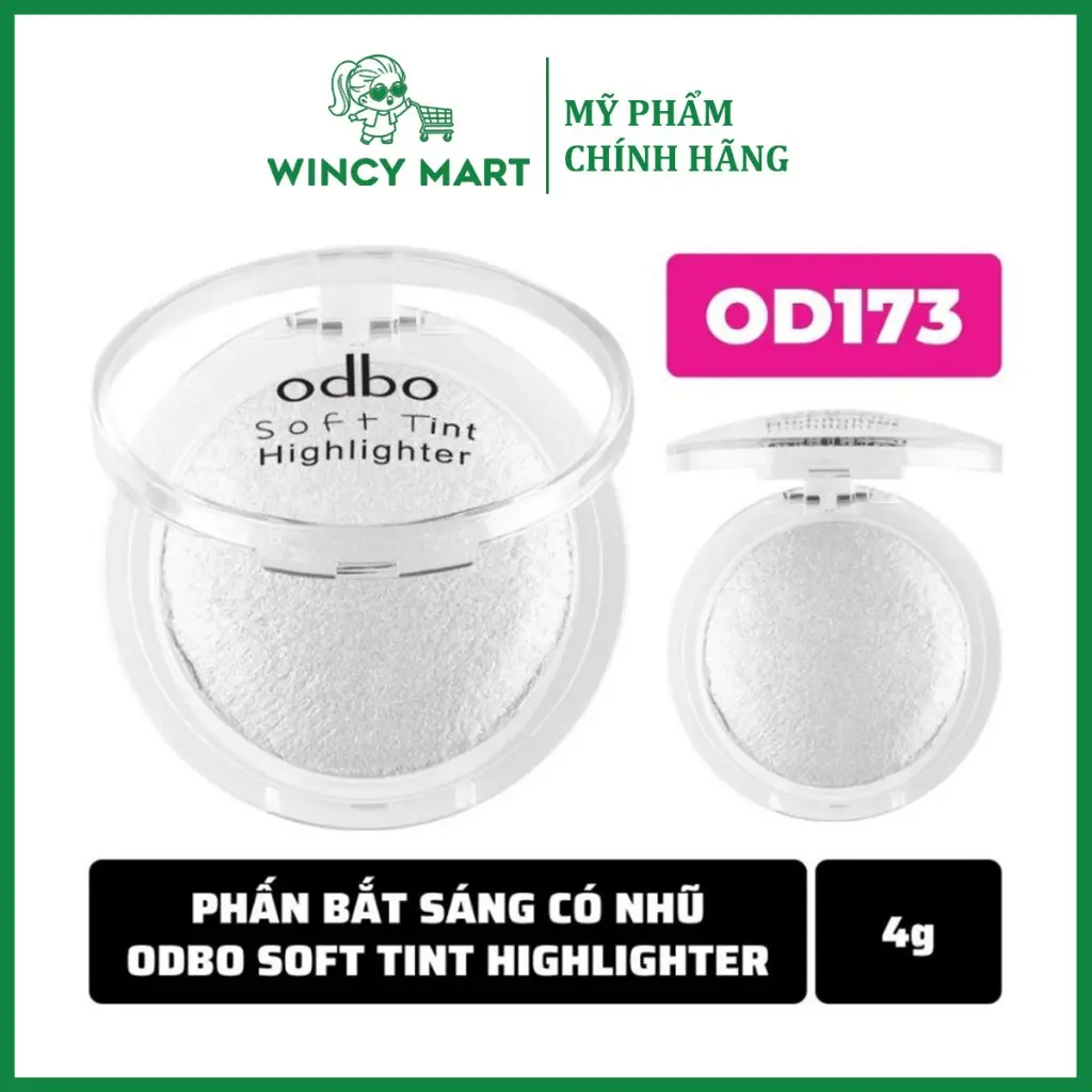 [Chuẩn Thái] Phấn Bắt Sáng Mini Tạo Khối Odbo Soft Tint Hightlighter OD173 Có Nhũ Chuẩn Makeup 4g - Wincy Mart Cosmetic Mỹ Phẩm Trang Điểm