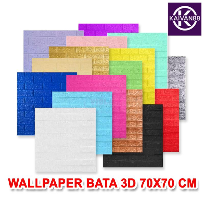 Kaivan88 Wallpaper 3D Motif Bata 70x77cm Tebal 3mm 0