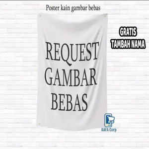 poster kain custom gambar bebas ,
