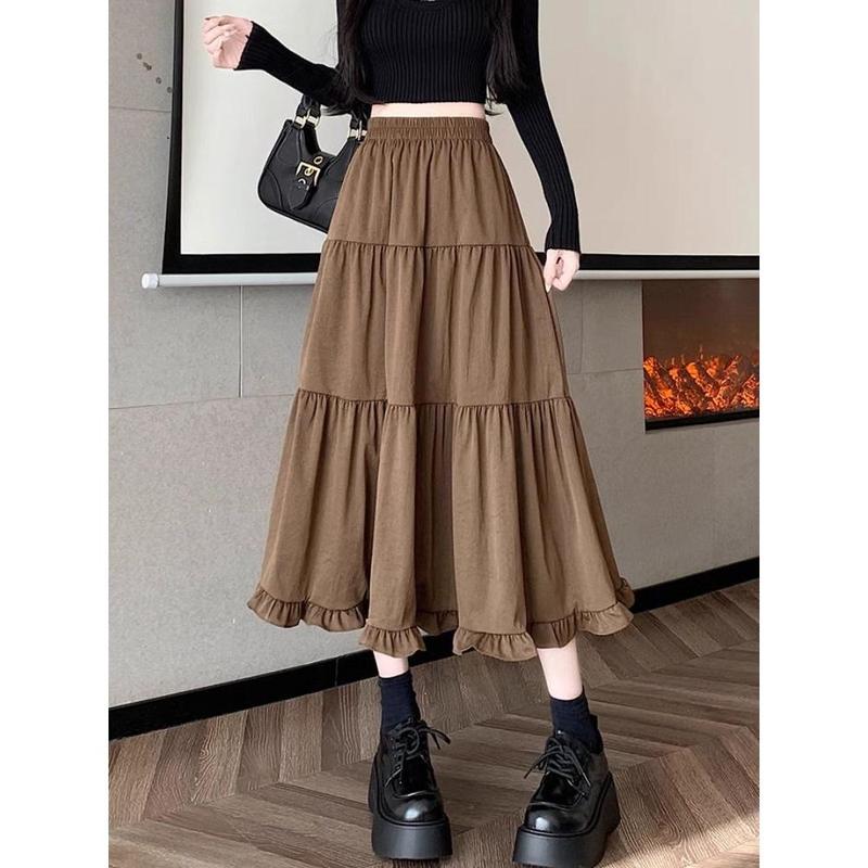 Váy Ren, Thiết Kế Đẹp, Cạp Cao, Che Béo, Dài Trung Bình Váy Chữ A, Xếp Ly, Váy Đầm Bánh Ngọt, Thích Hợp Cho Mùa Thu Và Mùa Đông, Hàng Mới Về 2