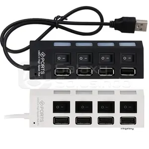 USB Hub 2.0 4 Port Stop Contact Saklar LED