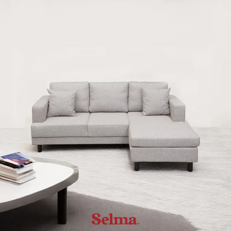 SELMA GLIVEL SOFA FABRIC 3 SEATER DENGAN BANGKU - COKELAT ASH 0