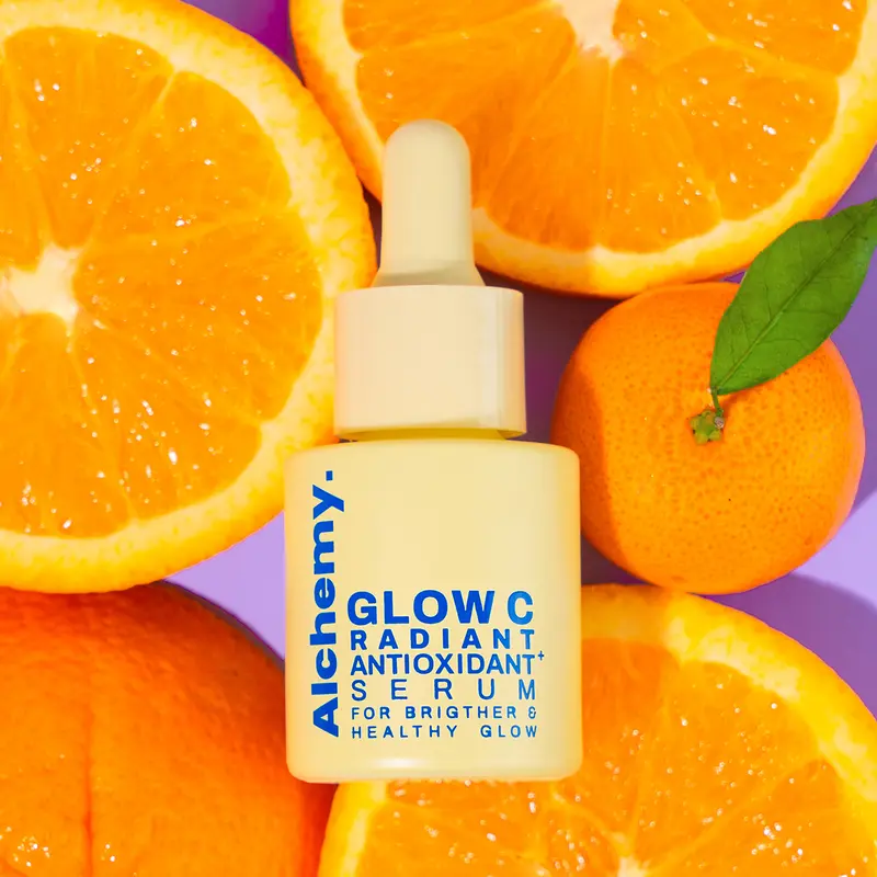 ALCHEMY GLOW C Radiant Antioxidant+ Serum Vitamin C Kulit Cerah dan ANTI AGING | All Skin Types | Perawatan Wajah Brightening Pencerah Kulit Kusam & Dark Spot , Penyamar Kerutan Ceramide Niacinamide Sea Berry Hyaluronic Acid Essence Mencerahkan 0