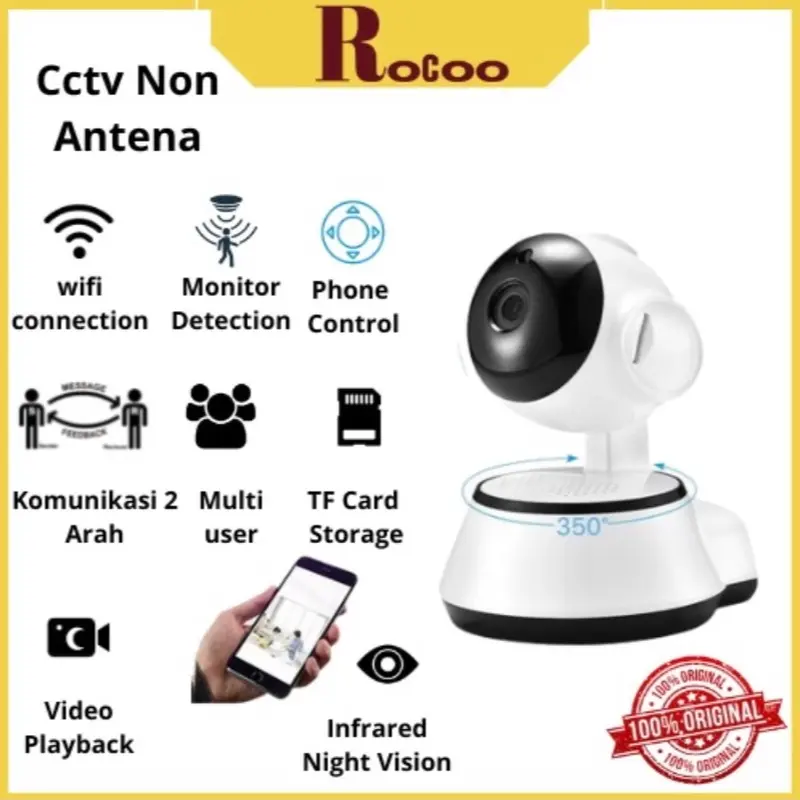 CAMERA CCTV SMART NET CT V380 Q6 Wifi HD 720 P/Camera CC TV Wireless Portable Jarak Jauh Kamera Ponsel 5