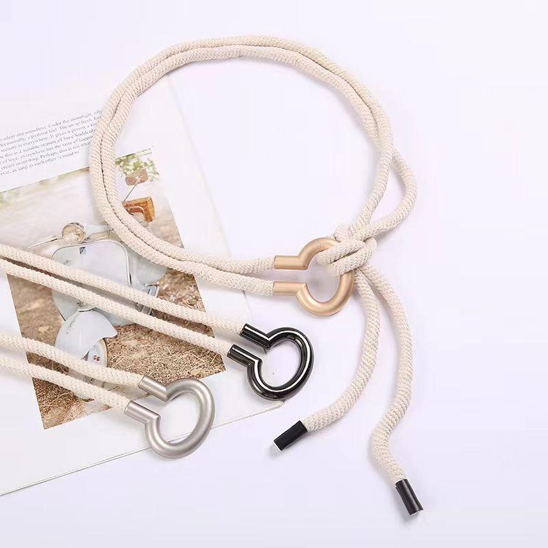 Product Introduction of Dây Chuyền Đeo Hông, Thiết Kế Dây Cotton Đơn Giản Và Dễ Phối Đồ Thắt Lưng Mỏng Thắt Nút Vòng, Dây Thắt Lưng Trang Trí, Màu Trắng Rừng, Phong Cách Mới, Thích Hợp Cho Trang Phục Thường Ngày 10