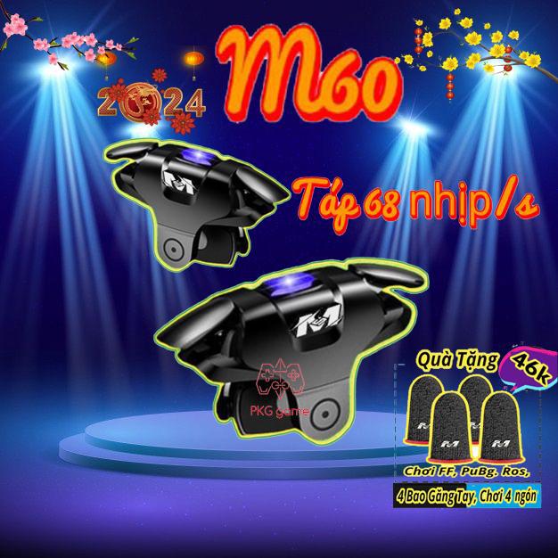 Bộ 2 nút bắn pubg Auto Tap M60 hỗ trợ 68 nhịp/ giây, phụ kiện chơi game Pubg mobile, ff, Free Fire phiên bản nút bấm nhanh siêu nhạy gaming.