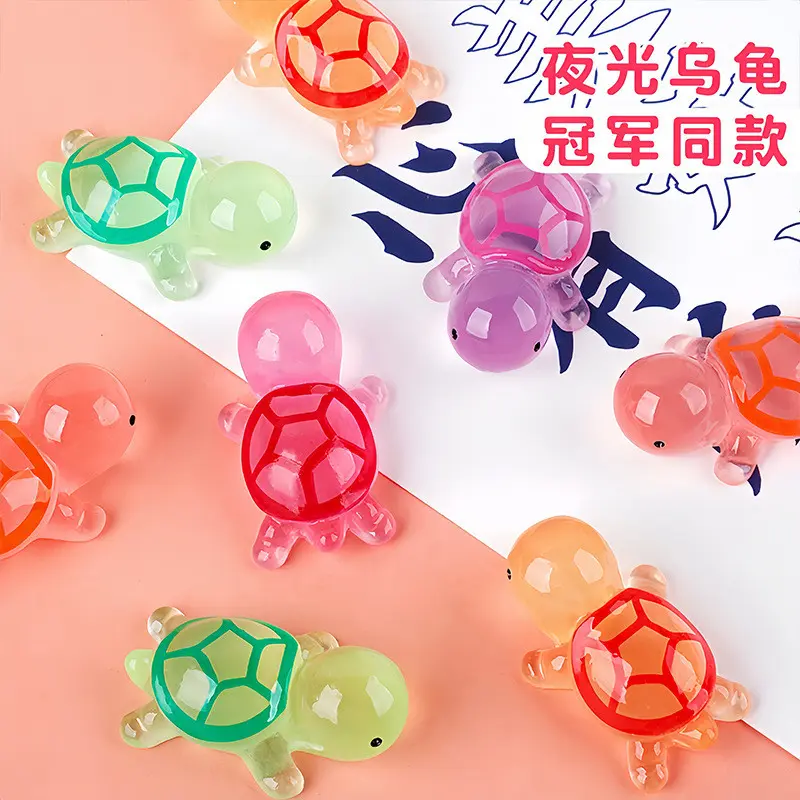 1 mini luminous colored turtle DIY accessory doll