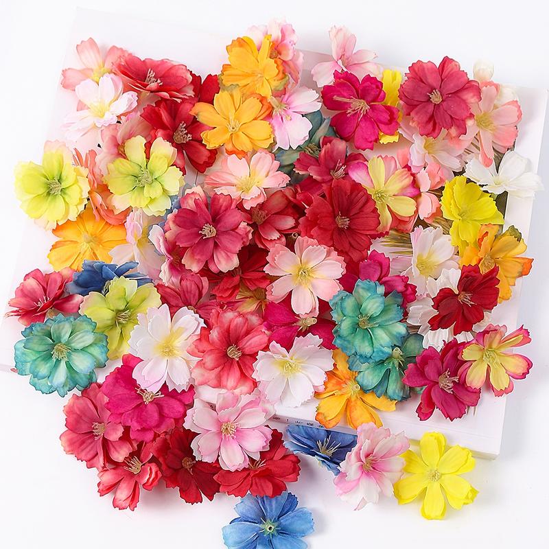 Đầu bông hoa cúc giả trang trí hộp quà,hoa cánh bướm làm kẹp nơ,phụ kiện diy Decor Decor Phòng 6