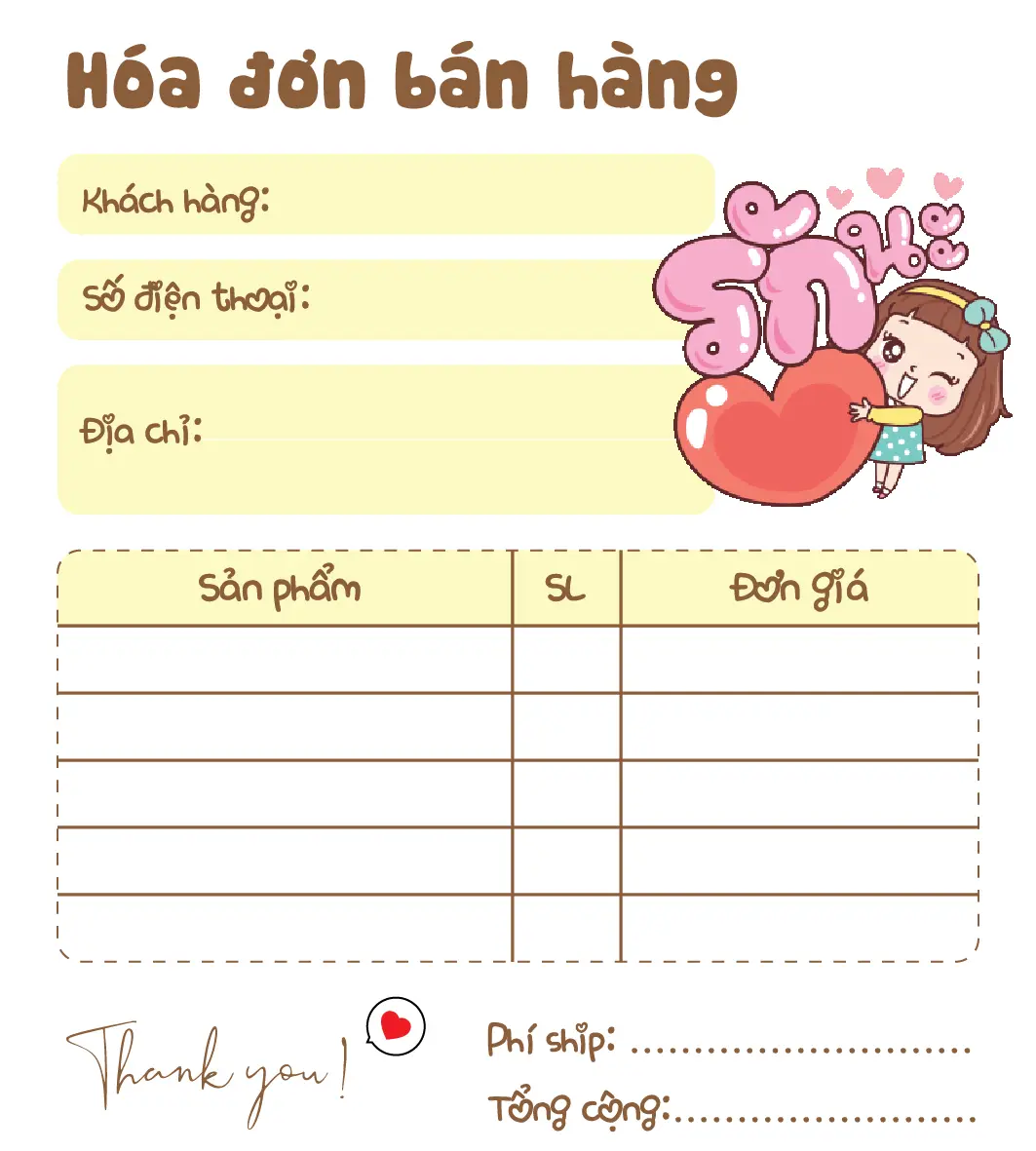 [ Hàng Sẵn ] Hóa Đơn Bán Hàng Mini 1 Liên MIEDIE