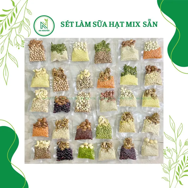 Sét 7 ngày làm sữa hạt 50g, hạt dinh dưỡng nấu sữa hạt 0