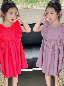 [507S1109] - Baju Dress Kutung Fashion Anak Perempuan - Motif Lace Side
