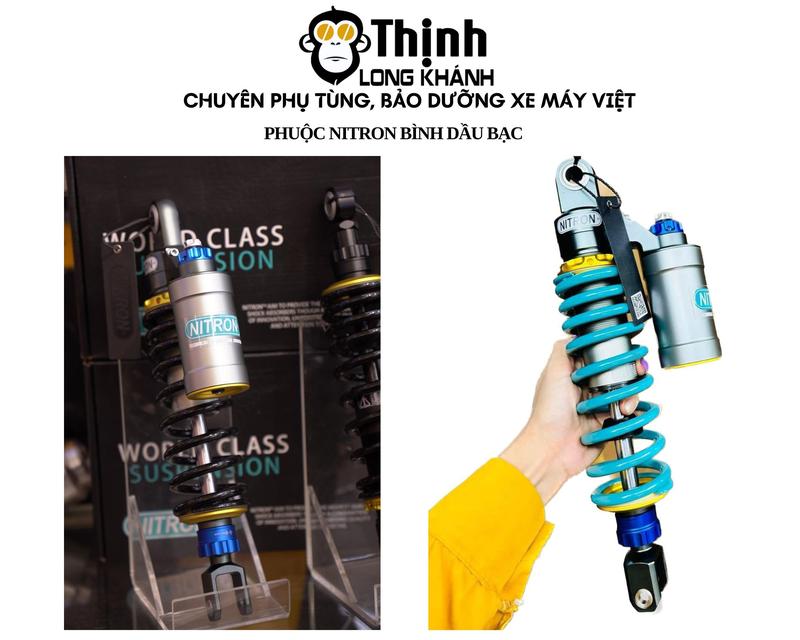 PHUỘC NITRON BÌNH DẦU BẠC V2 - GẮN CHO CÁC DÒNG XE TAY GA (Vario, vision, mio, sh mode,...)