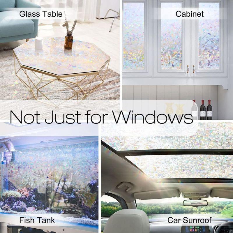 Irregular Pattern Window Film, 1 Roll Self Adhesive Privacy Window Film, Heat Insulation Window Film, Home Decorative Sticker for Living Room Bedroom 7