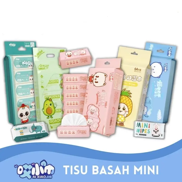 Kamikadomu - Tissue Basah Mini/Tissue Karakter 1 pack isi 8 pcs , 1 pcs isi 8 lembar