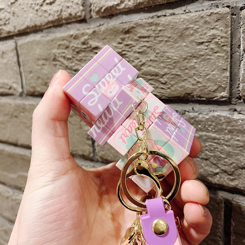 Product Introduction of Letter Fox Cube Schoolbag Pendant Doll Cartoon Key Button 4