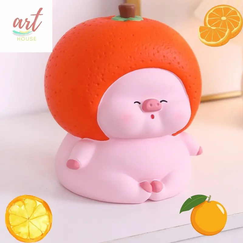 Ống Tiết Kiệm Heo Đất Hoạt Hình Heo Trái Cây Trang Trí_Art House Ống Heo Đựng Tiền 2