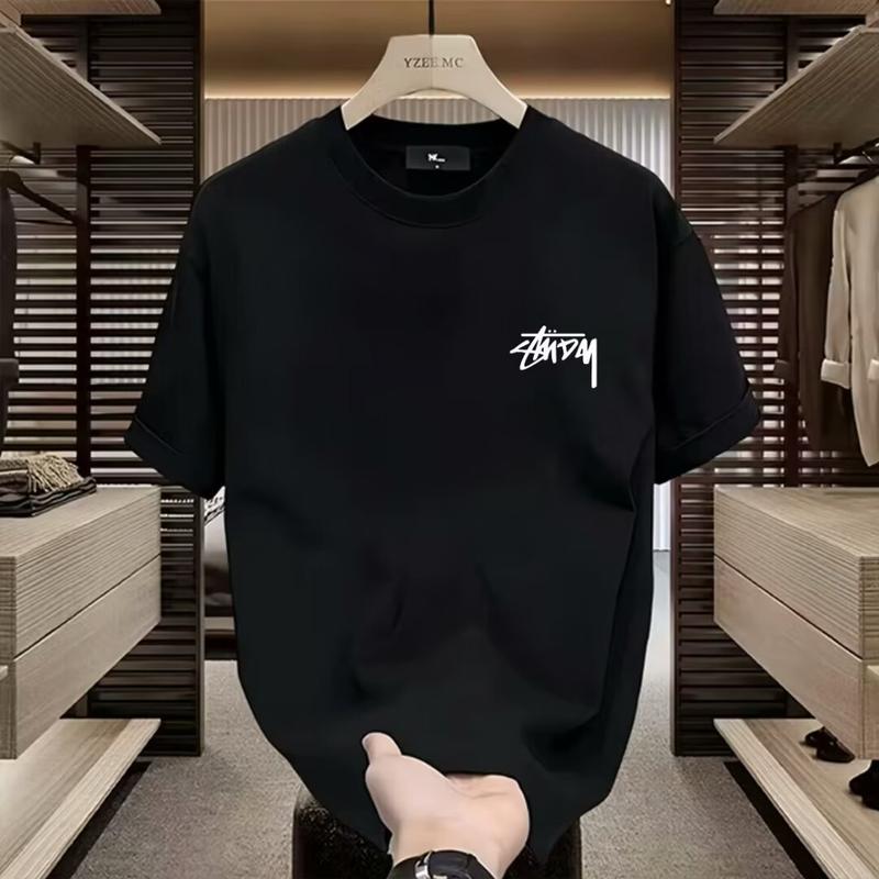 Áo Thun Cotton Thể Thao Hợp Xu hướng Dáng Rộng Rãi Và Thoải Mái, Áo Thun Cổ Tròn In Họa Tiết, Quần Áo Thường Ngày Và Thời Trang Áo Ngắn Tay Ngoại Cỡ Có Cỡ S-5XL 2