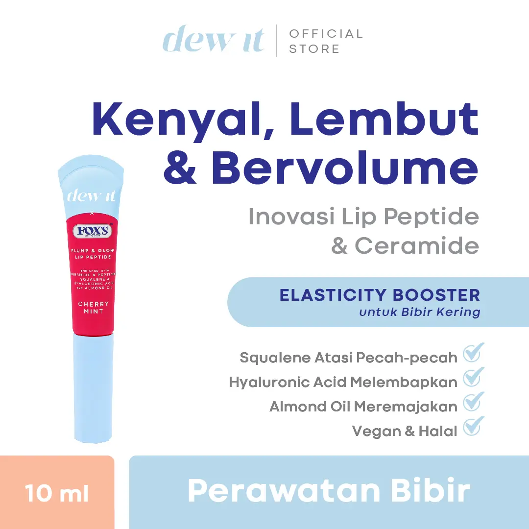 Lip Peptide | Plump & Glow Lip Peptide | Inovasi peptide serta ceramide untuk bibir kenyal, lembut dan lembap Almond Cherry Kering
