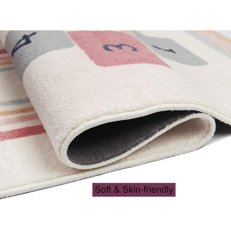 INS Cashmere-like Cute Hopscotch Home Children's Game Blanket Crawling Non-Slip Game Mat Machine Washable 1