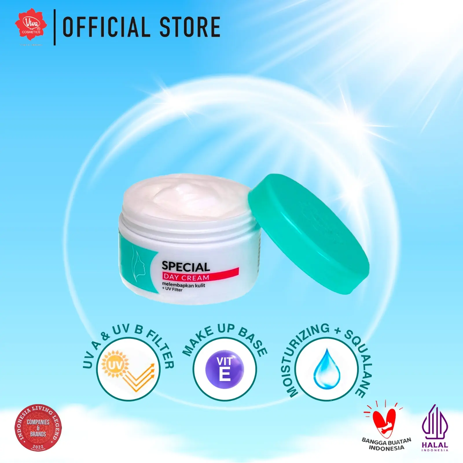 Viva Special Day Cream with Squalane, Vit E, UV A & B - 22gr Pelembab Perawatan Wajah