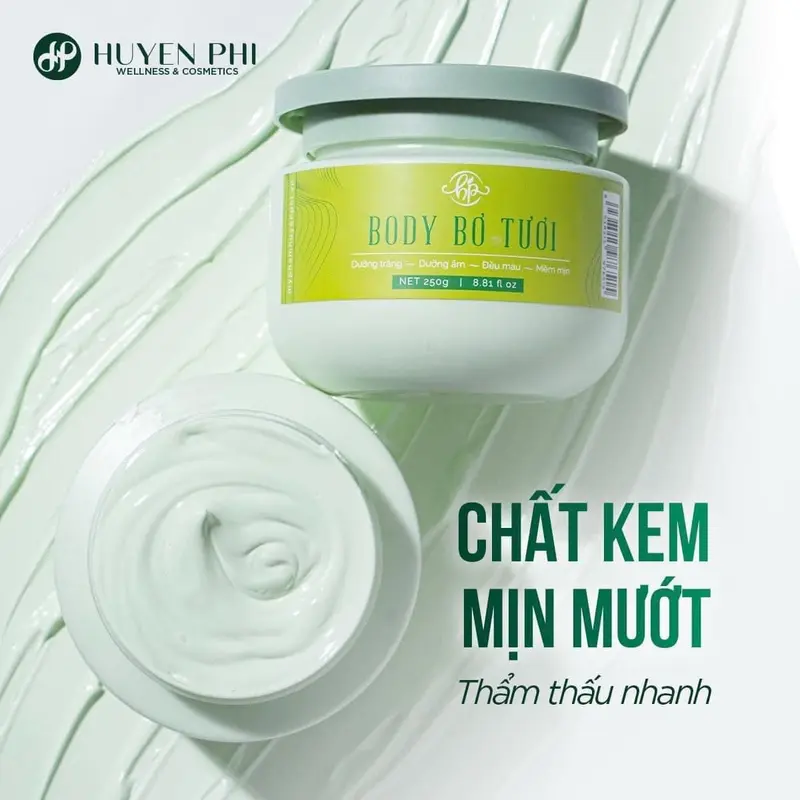 Kem BODY Bơ Trắng Da Huyền Phi 1