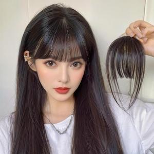 Ultra-thin Head Air Bangs Extensions Korean Wigs Forehead Hairpiece Invisible Natural Hair Wig for Women