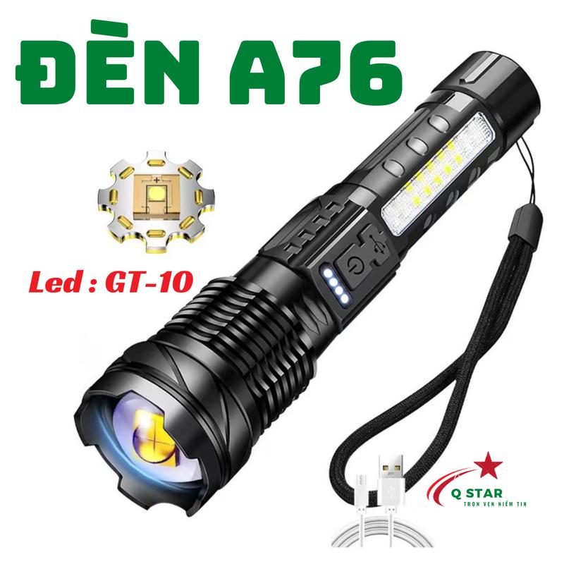 Đèn Pin Cầm Tay Siêu Sáng Quân Dụng Tiện Lợi Với 7 Chế Độ Sáng Tích Hợp Sạc Type-C Trên Thân Đèn Chiếu Xa 300m