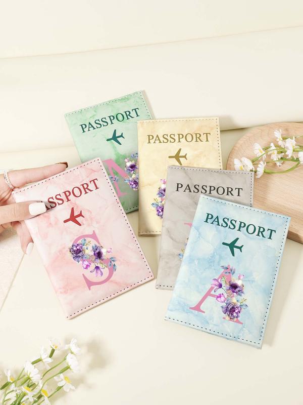 Letter Pattern Passport Holder, Fashionable Travel Passport Holder, Lightweight and Portable Passport Cover, Women's Card & ID Cases 8