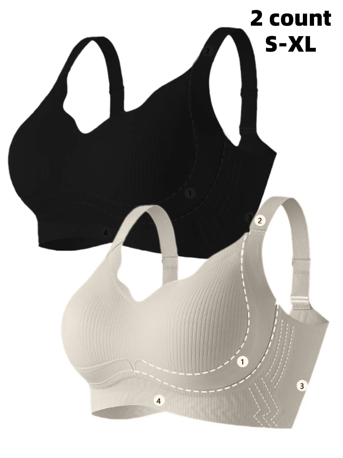 Women's Solid Wireless Push Up Bra, Soft Comfortable Breathable Seamless Bra, Women's Lingerie for Daily Wear