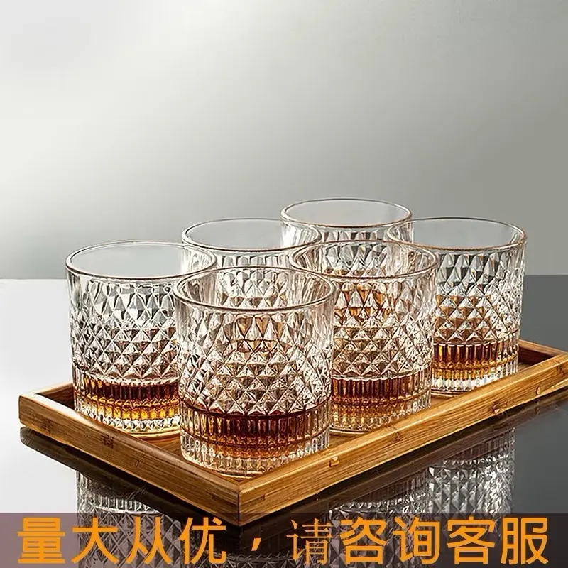 ￼Bộ 6 cốc ly thuỷ tinh hoạ tiết kim cương mix sọc thẳng dung tích 320ml 1