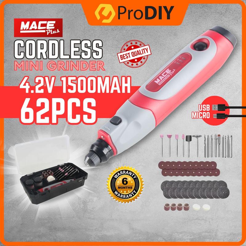 MACE Cordless Mini Grinder 62pcs 4.2V 1500mAh Rechargeable Portable ...